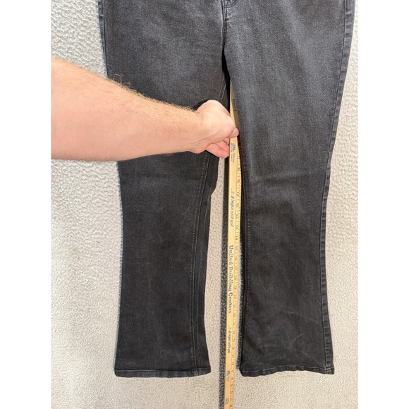 Curve Appeal Jeans Womens 10/30 Black Denim High Rise Flare Stretch Preppy - Picture 4 of 10